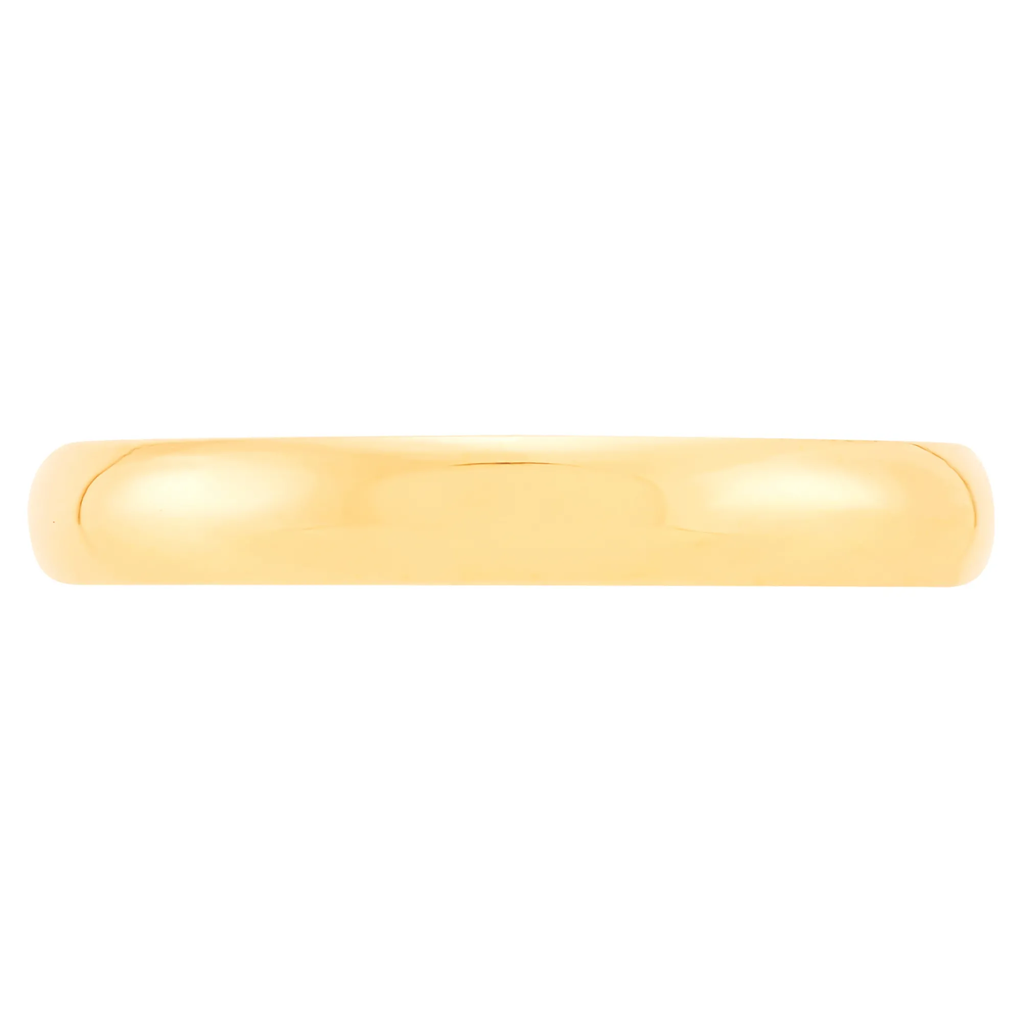 Yellow Gold Polished Rounded 3mm Band 14K