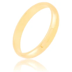 Yellow Gold Polished Rounded 3mm Band 14K