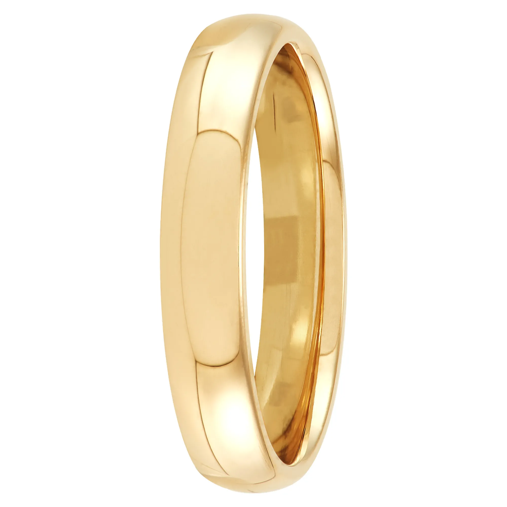 Yellow Gold Polished Rounded Comfort Fit 4mm Band 18K Outlet