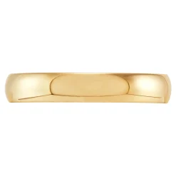 Yellow Gold Polished Rounded Comfort Fit 4mm Band 18K Outlet