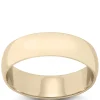 Yellow Gold Polished Rounded 6mm Band 14K New