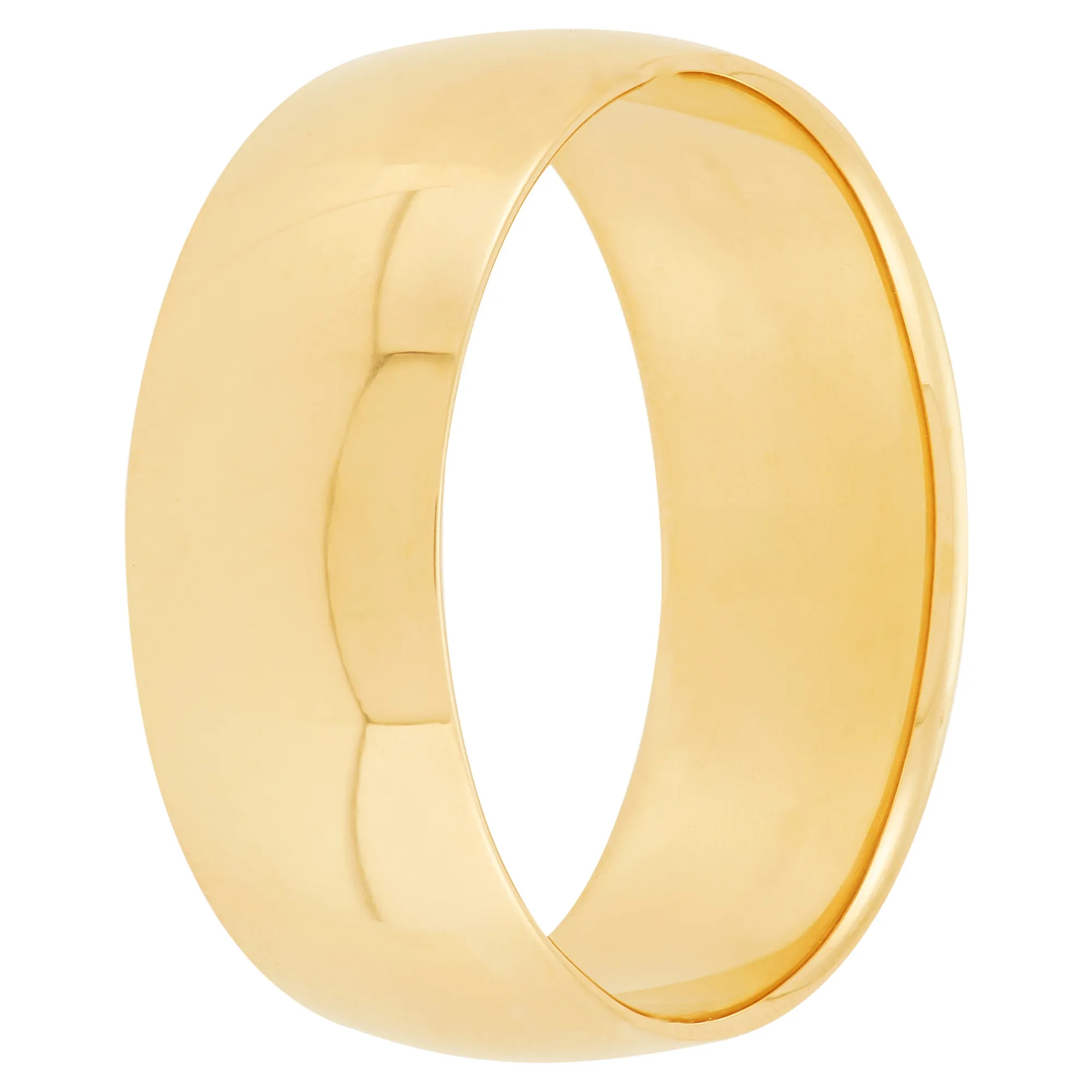 Yellow Gold Polished Rounded 8mm Band 14K Discount