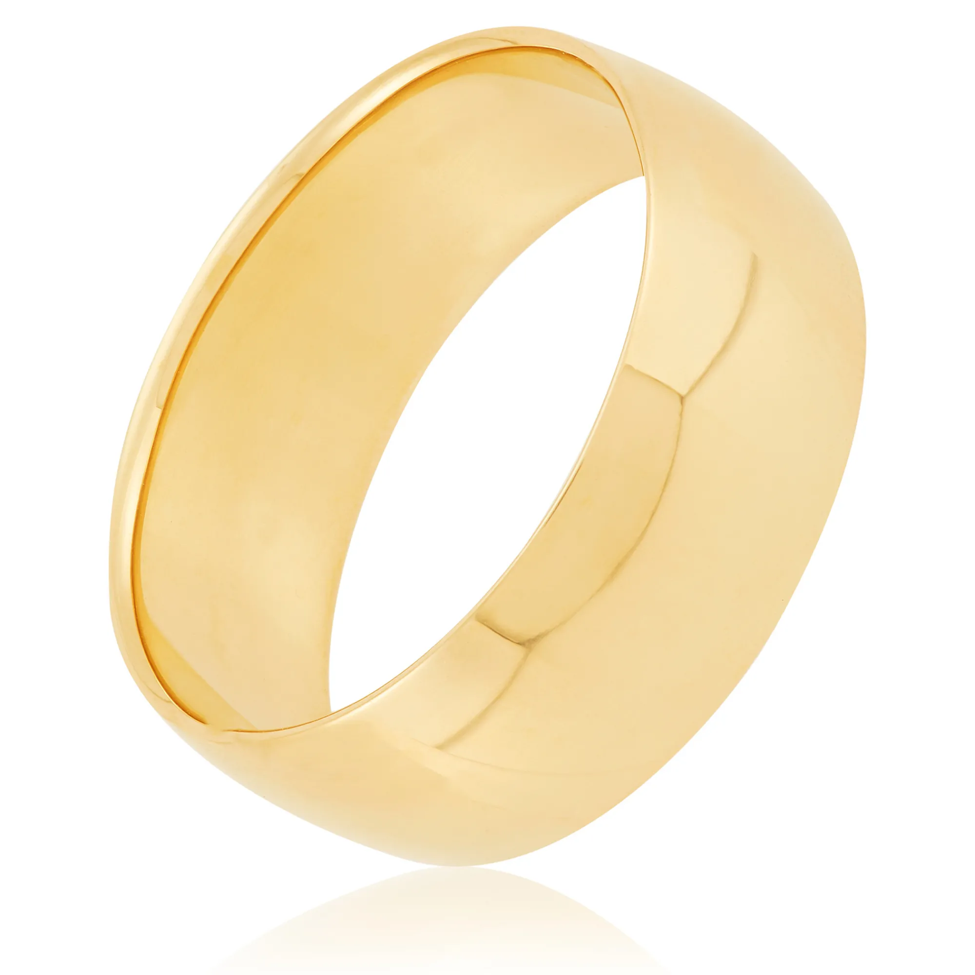 Yellow Gold Polished Rounded 8mm Band 14K Discount
