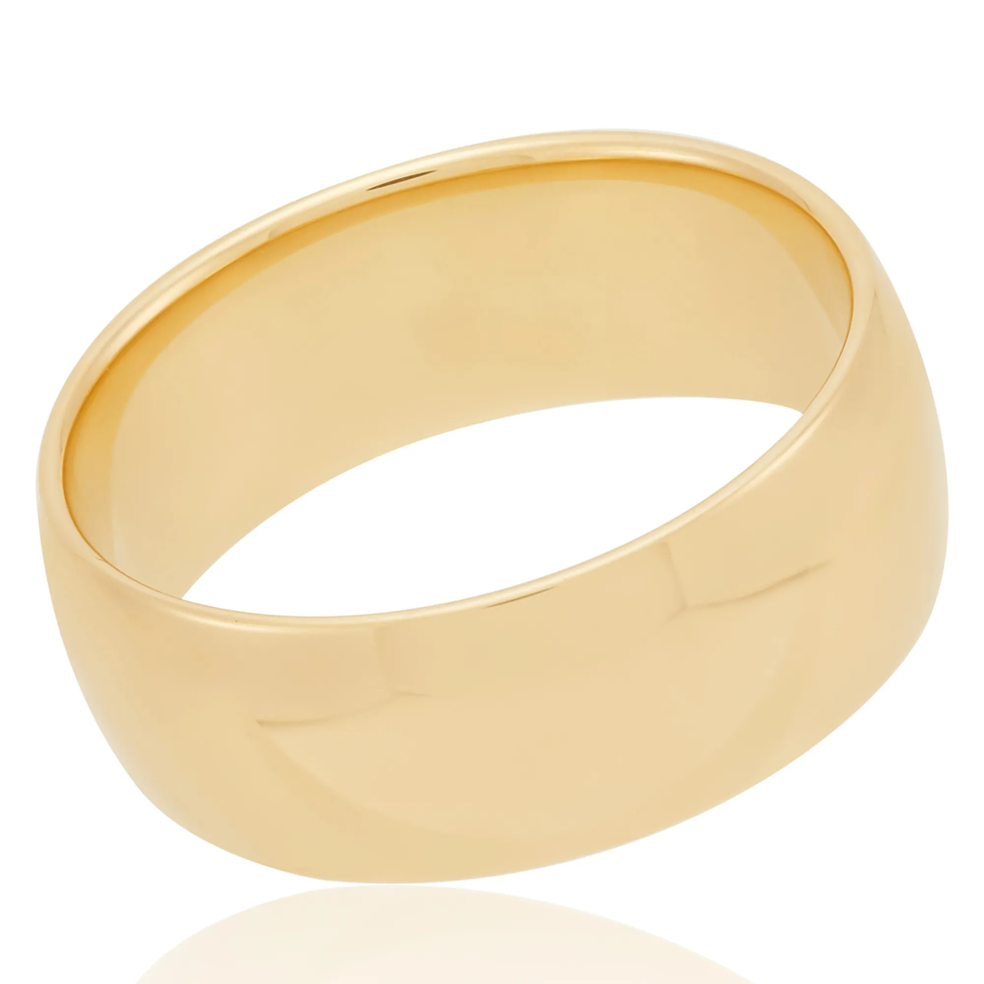 Yellow Gold Polished Rounded Comfort Fit 8mm Band 14K Sale