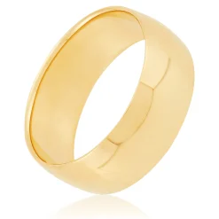 Yellow Gold Polished Rounded 8mm Band 18K Best
