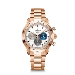 Zenith CHRONOMASTER Sport Watch White Dial Rose Gold Plated Steel Bracelet, 41mm Sale