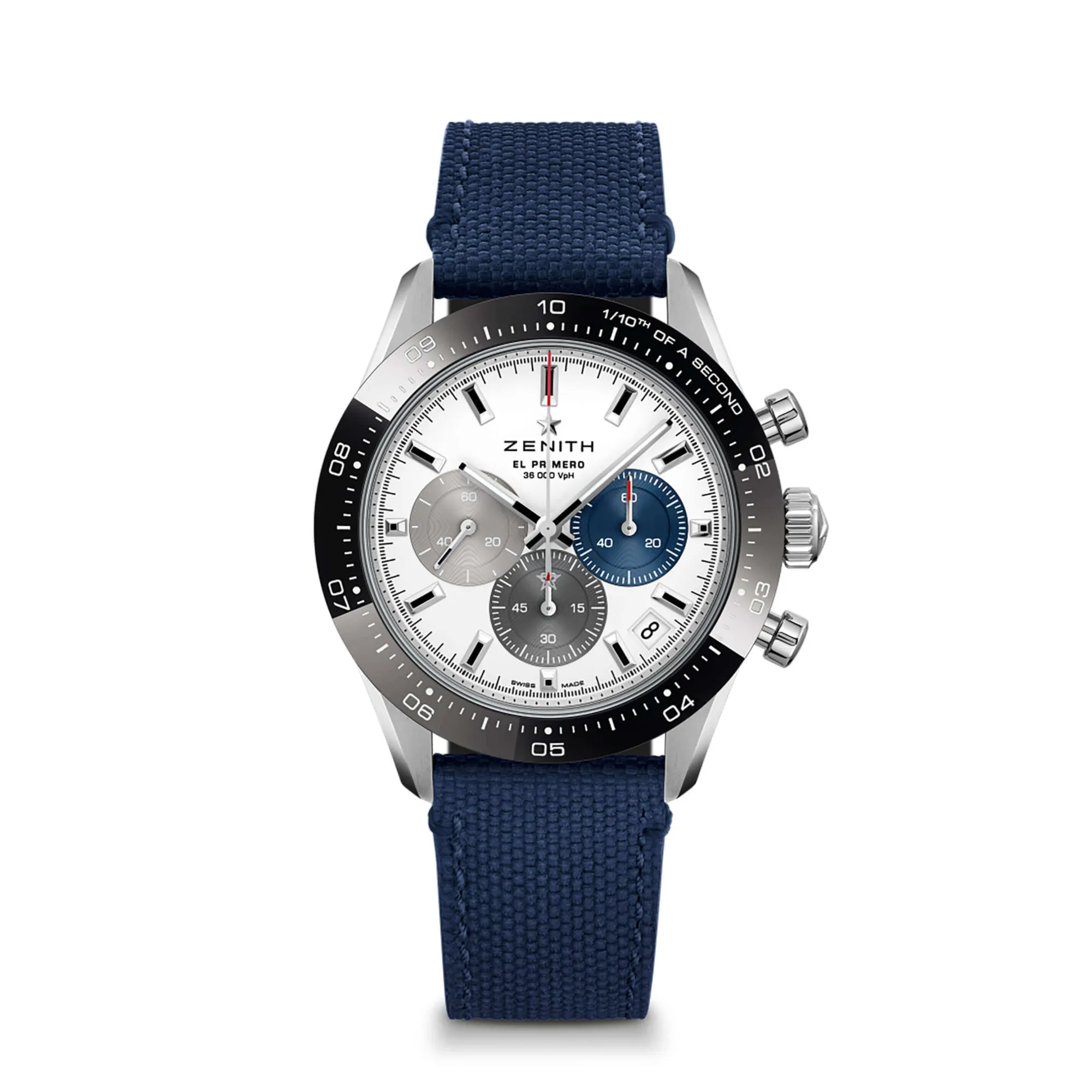Zenith CHRONOMASTER Sport Watch White Dial Blue Rubber Strap, 41mm Sale