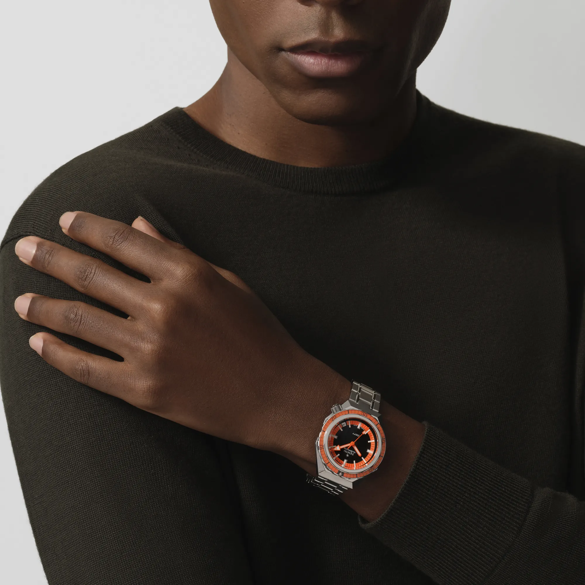 Zenith Defy Revival Black and Orange Dial Watch, 37mm New