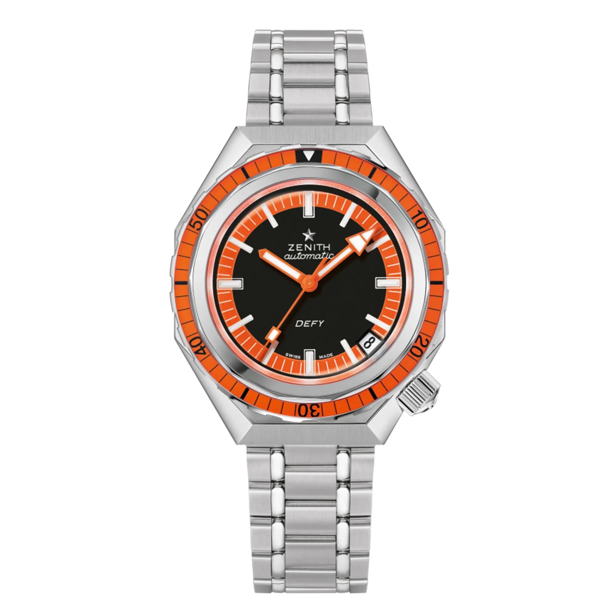 Zenith Defy Revival Black and Orange Dial Watch, 37mm New
