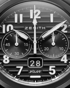 Zenith Pilot Big Date Flyback Black Dial Watch, 42.5mm New