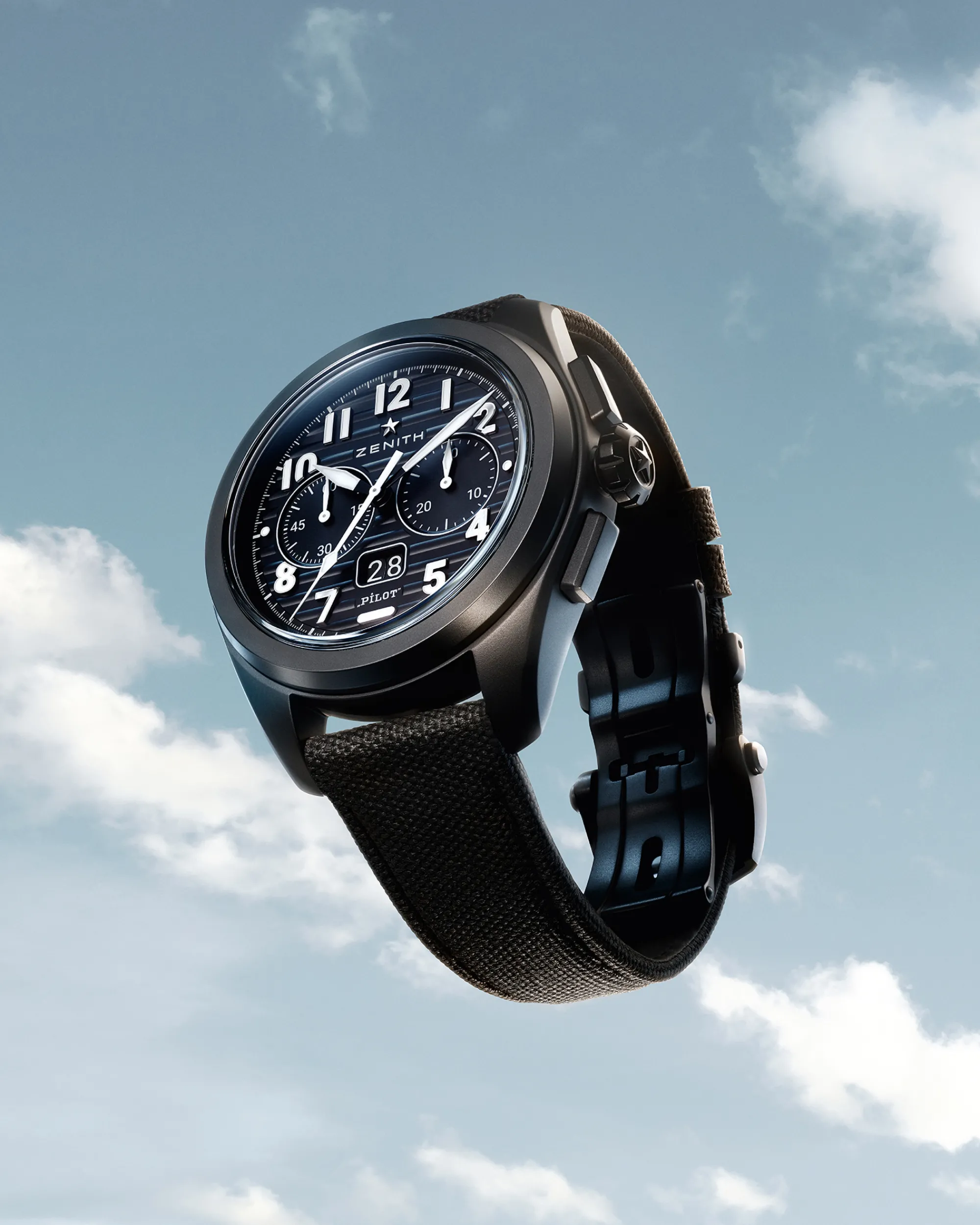 Zenith Pilot Big Date Flyback Black Dial Watch, 42.5mm New